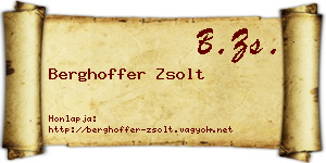 Berghoffer Zsolt névjegykártya
