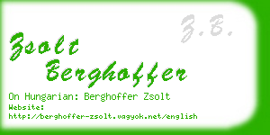 zsolt berghoffer business card